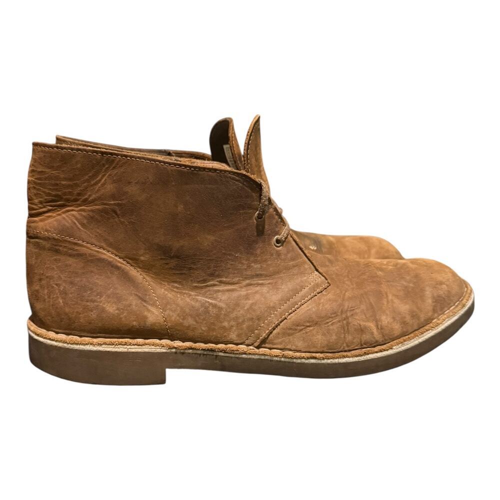 Clarks Men's Bushacre Chukka Desert Ankle Laced Boots Size 14 M Beeswax Leather - Picture 2 of 9